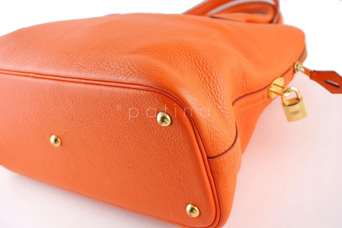 Hermes Orange 35/37cm Bolide Shoulder Tote Bag - Image 7