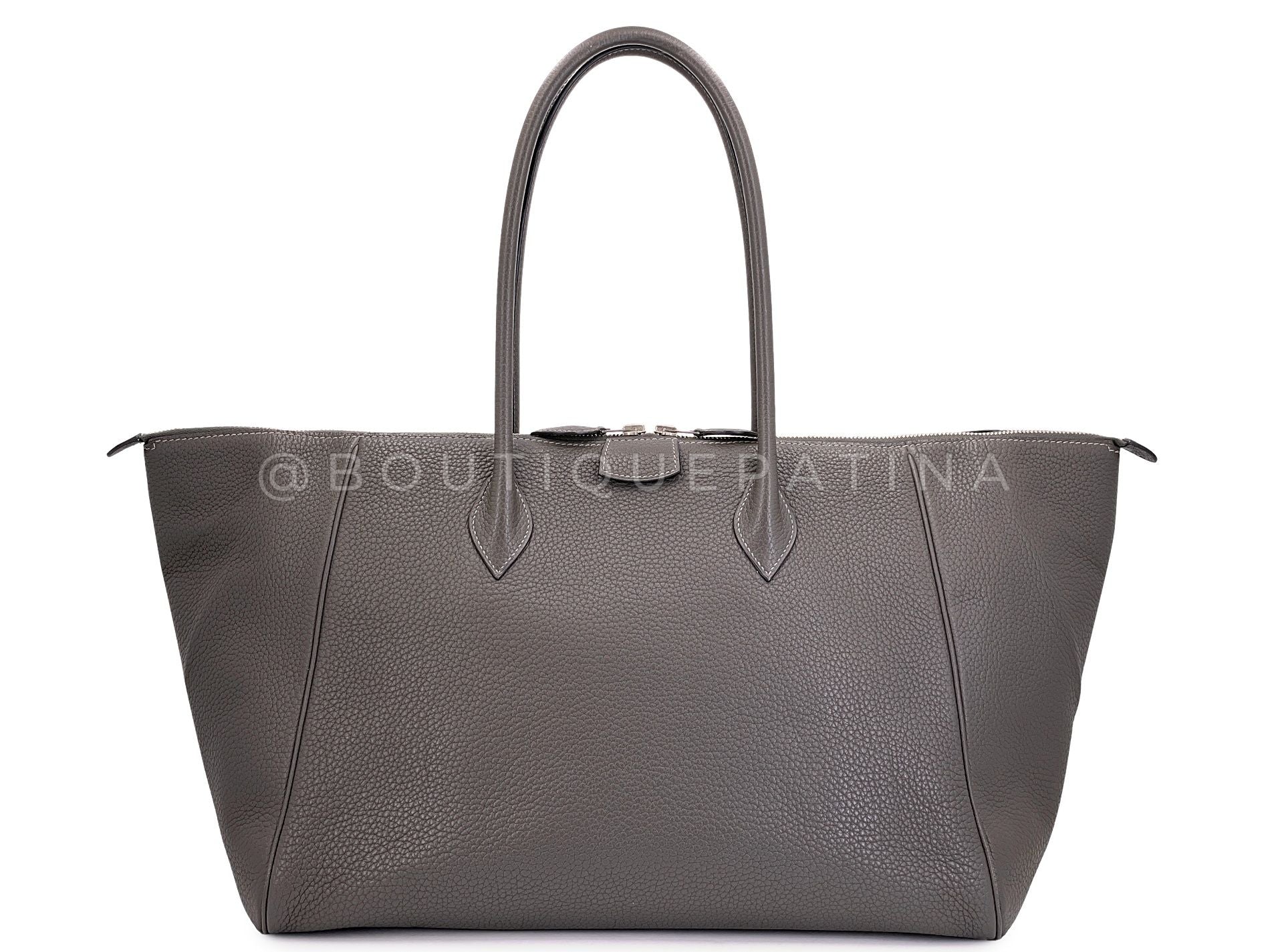 Hermès Paris Bombay Etoupe Clemence Taupe 37 Tote Bag PHW CQW - Image 2