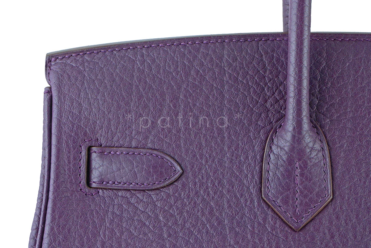 Hermes Purple 35cm Birkin Bag, Fjord Ultraviolet PHW "P" stamp - Image 10