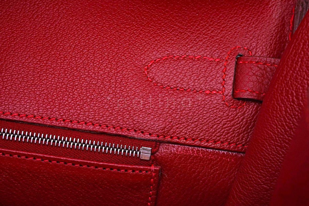 Hermes Red Fjord 35cm Birkin Tote Bag Rouge Garance PHW - Image 20