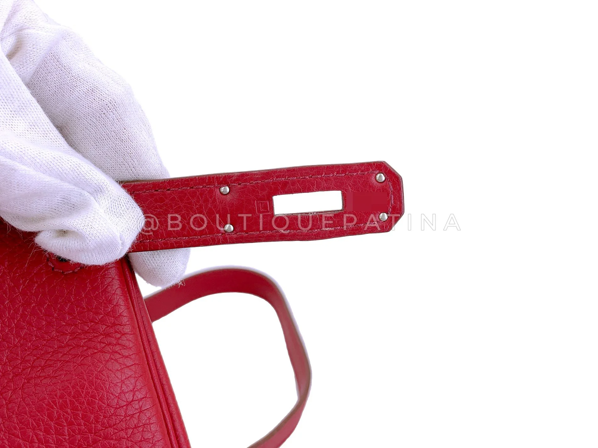 Hermes Red Rouge Garance 28cm Kelly Bag Clemence PHW 296 - Image 19