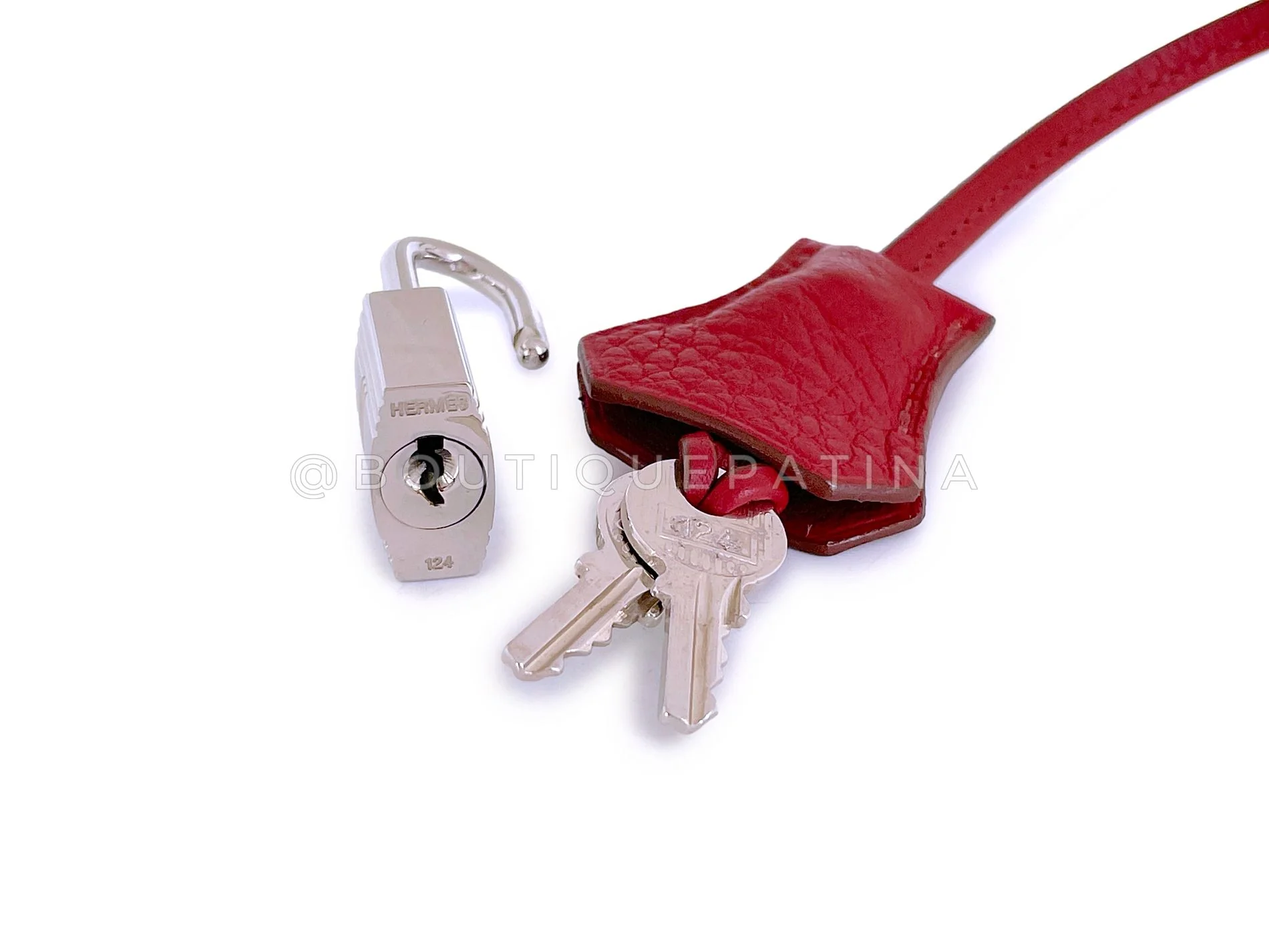 Hermes Red Rouge Garance 28cm Kelly Bag Clemence PHW 296 - Image 24