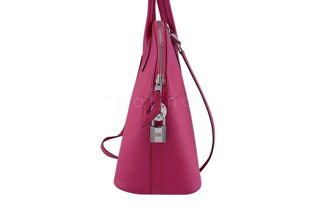Hermes Rose Shocking Chevre Pink 31cm Bolide Tote Bag - Image 3