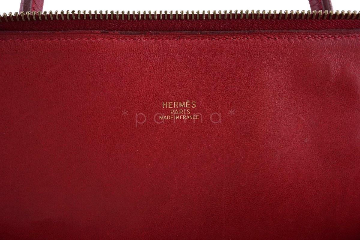 Hermes Rouge H Fjord Red 35/37cm Bolide Shoulder Tote Bag - Image 13