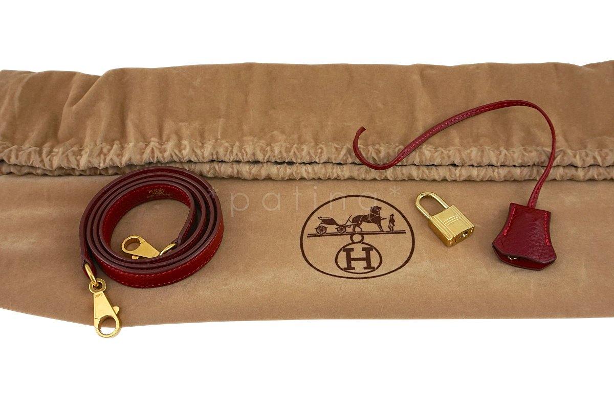 Hermes Rouge H Fjord Red 35/37cm Bolide Shoulder Tote Bag - Image 16