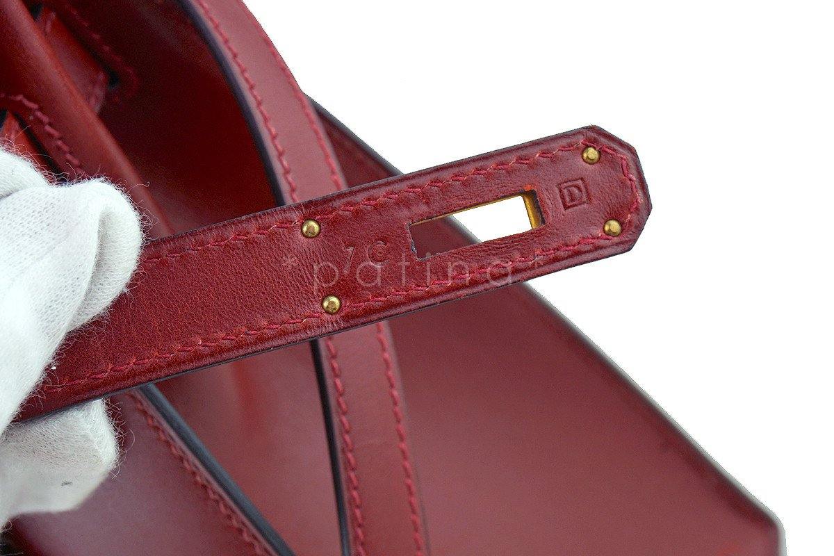 Hermes Rouge H Red 32cm Box calf Kelly Sellier Bag - Image 16