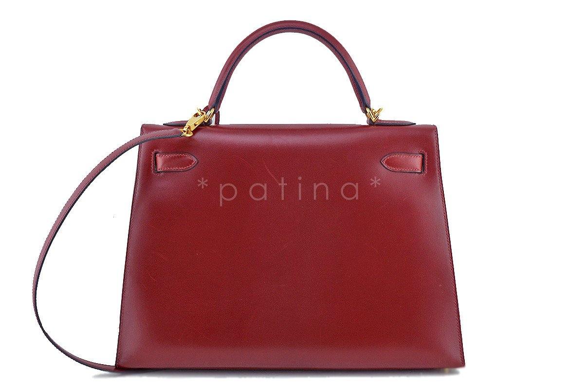 Hermes Rouge H Red 32cm Box calf Kelly Sellier Bag - Image 4