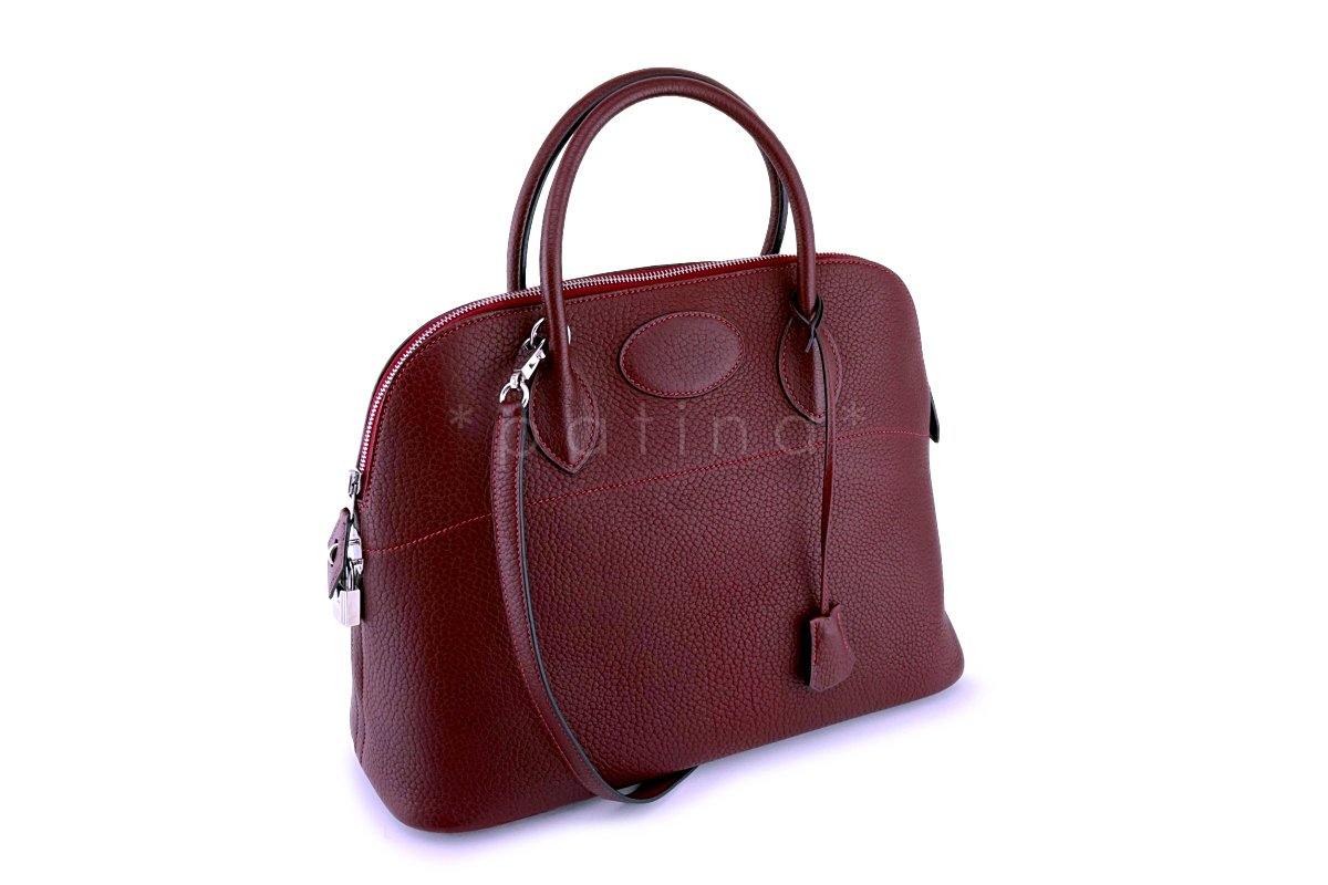 Hermes Rouge H Red Clemence Bolide 35/37 Bag - Image 2
