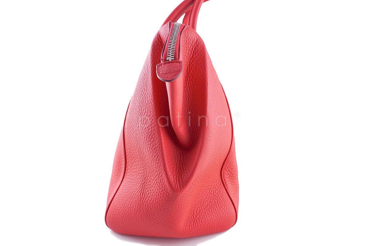 Hermes Rouge Pivoine 37cm Paris Bombay Pink Shoulder Tote Bag - Image 4