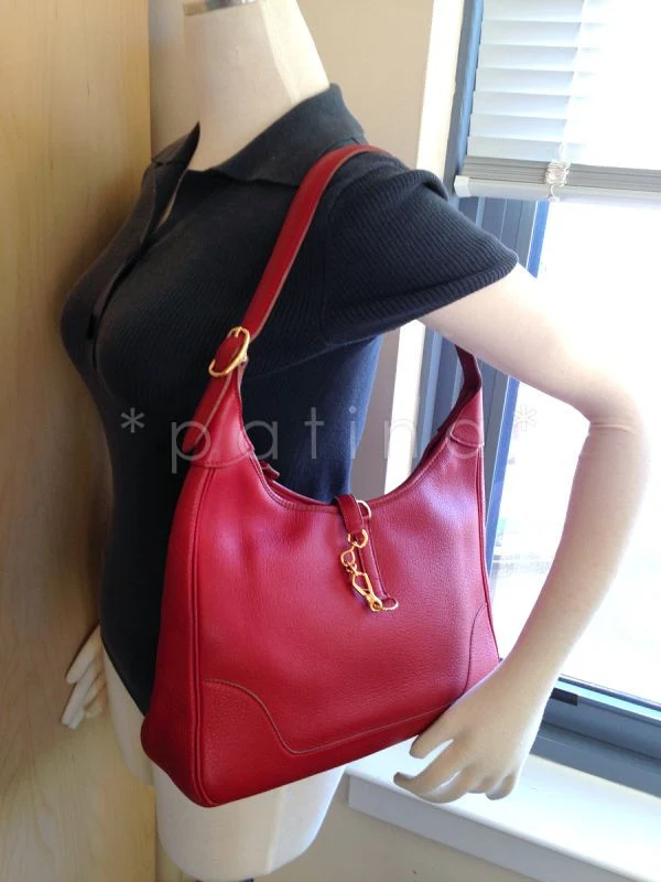 Hermes Rouge Vif Trim II Hobo Bag - Image 10