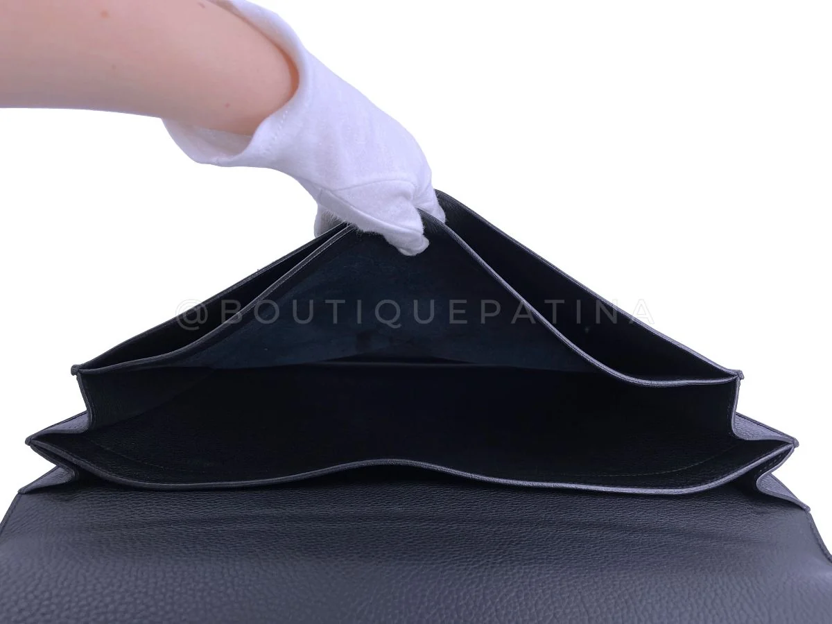 Hermes Sac a Depeches 41cm Briefcase Bag Black Clemence PHW Depeche - Image 14