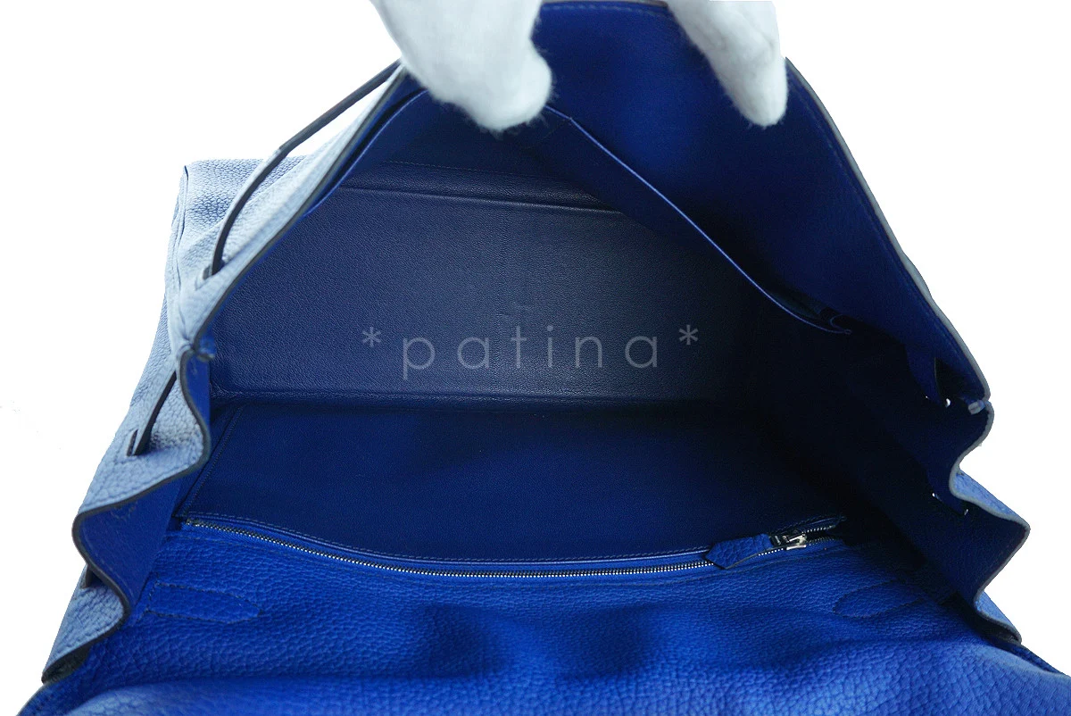 Hermes Sapphire Fjord Kelly, 35cm Blue Sapphir PHW Bag B82 - Image 16