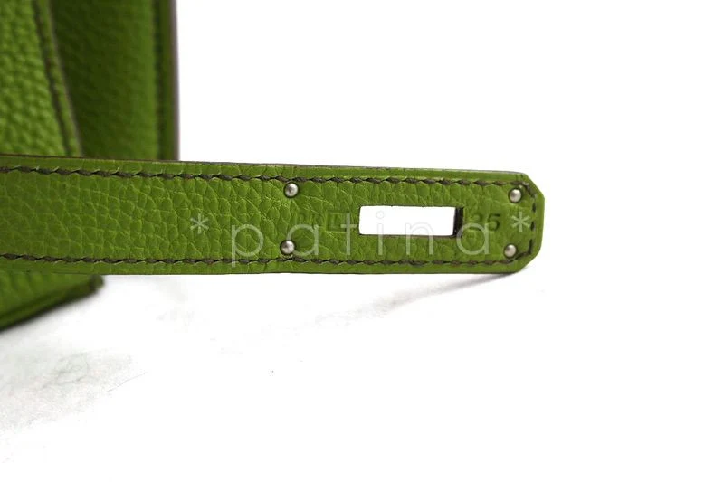 Hermes Togo Leather Vert Anis Apple Green 35cm Birkin Bag Full Set - Image 6