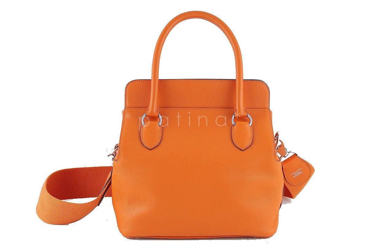 Hermes Toolbox, 20cm Orange Swift Shoulder Bag - Image 6
