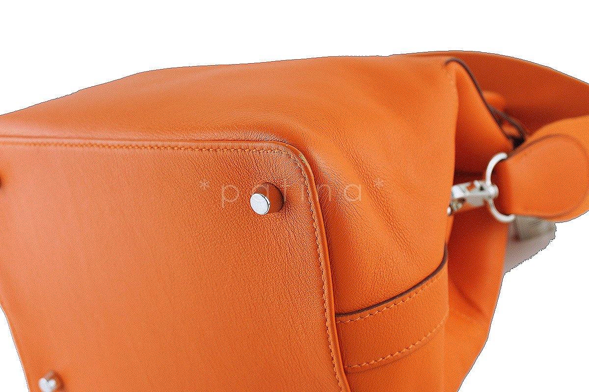 Hermes Toolbox, 20cm Orange Swift Shoulder Bag - Image 9