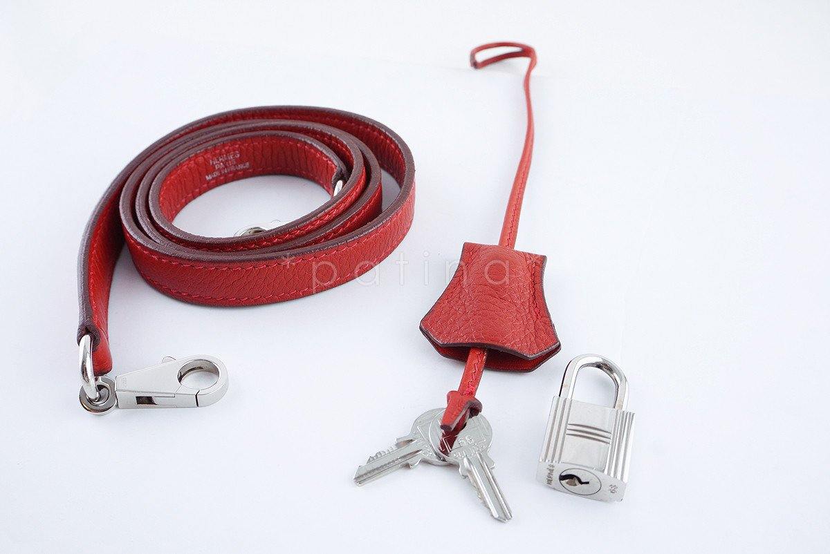 Hermes Vermillion Red 31cm Bolide Shoulder Tote Bag - Image 14