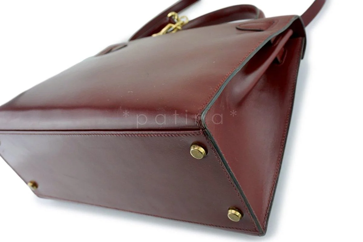 Hermes Vintage Rouge H 28cm Box calf Red Kelly Sellier Bag GHW 12Y - Image 10