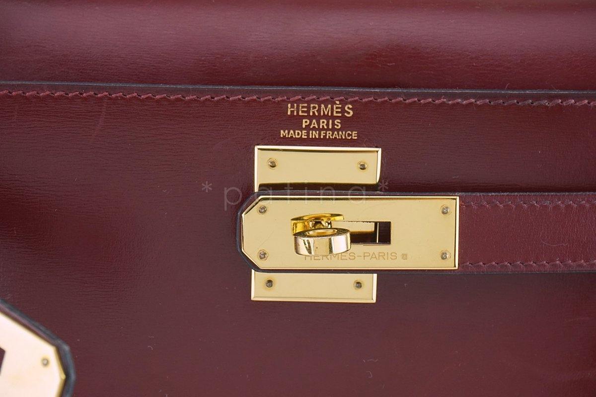 Hermes Vintage Rouge H 28cm Box calf Red Kelly Sellier Bag GHW 12Y - Image 14