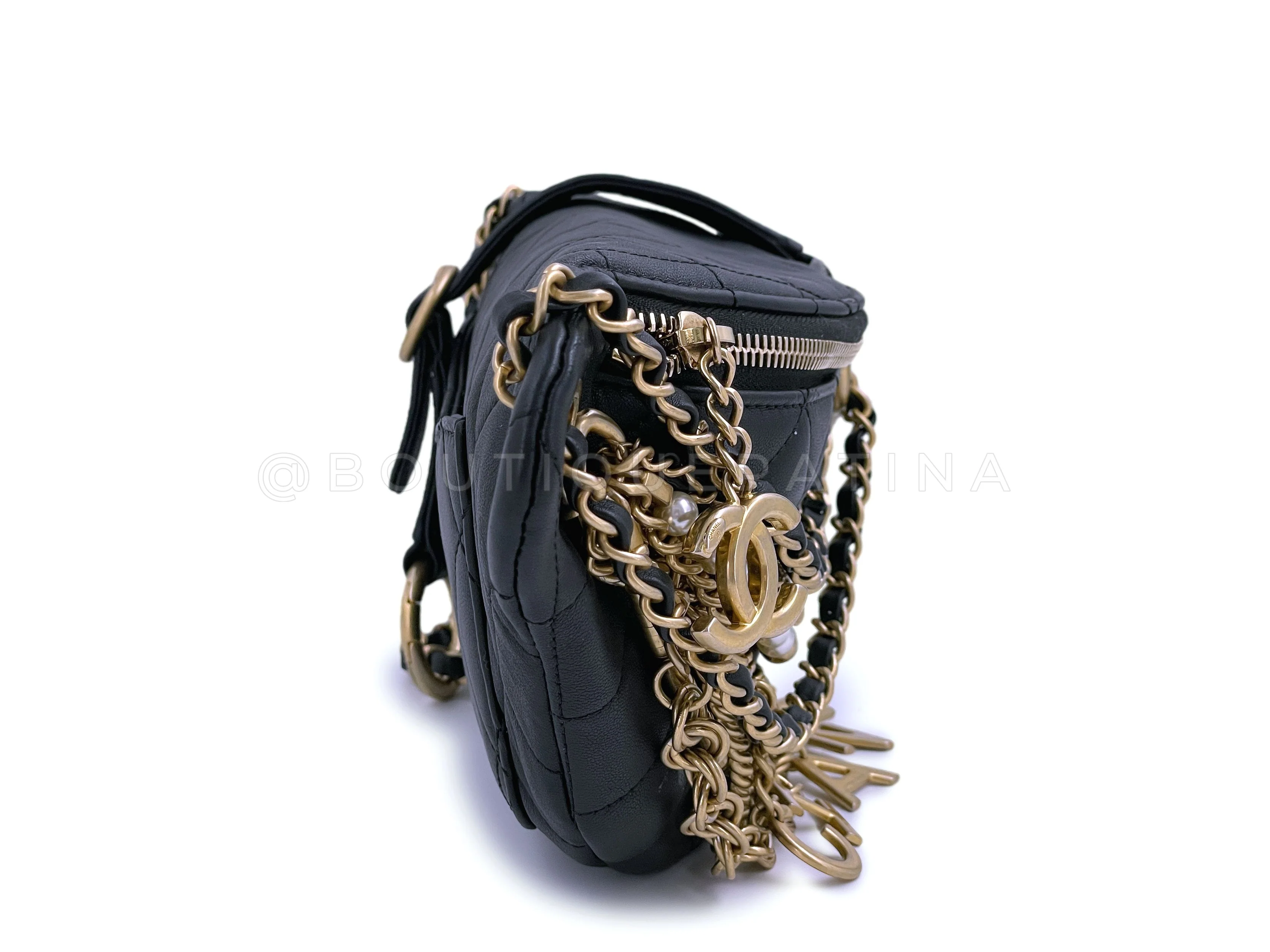 Limited 19A Chanel All About Chains XL Fanny Pack Waist Bag Gold Pearl - Image 3