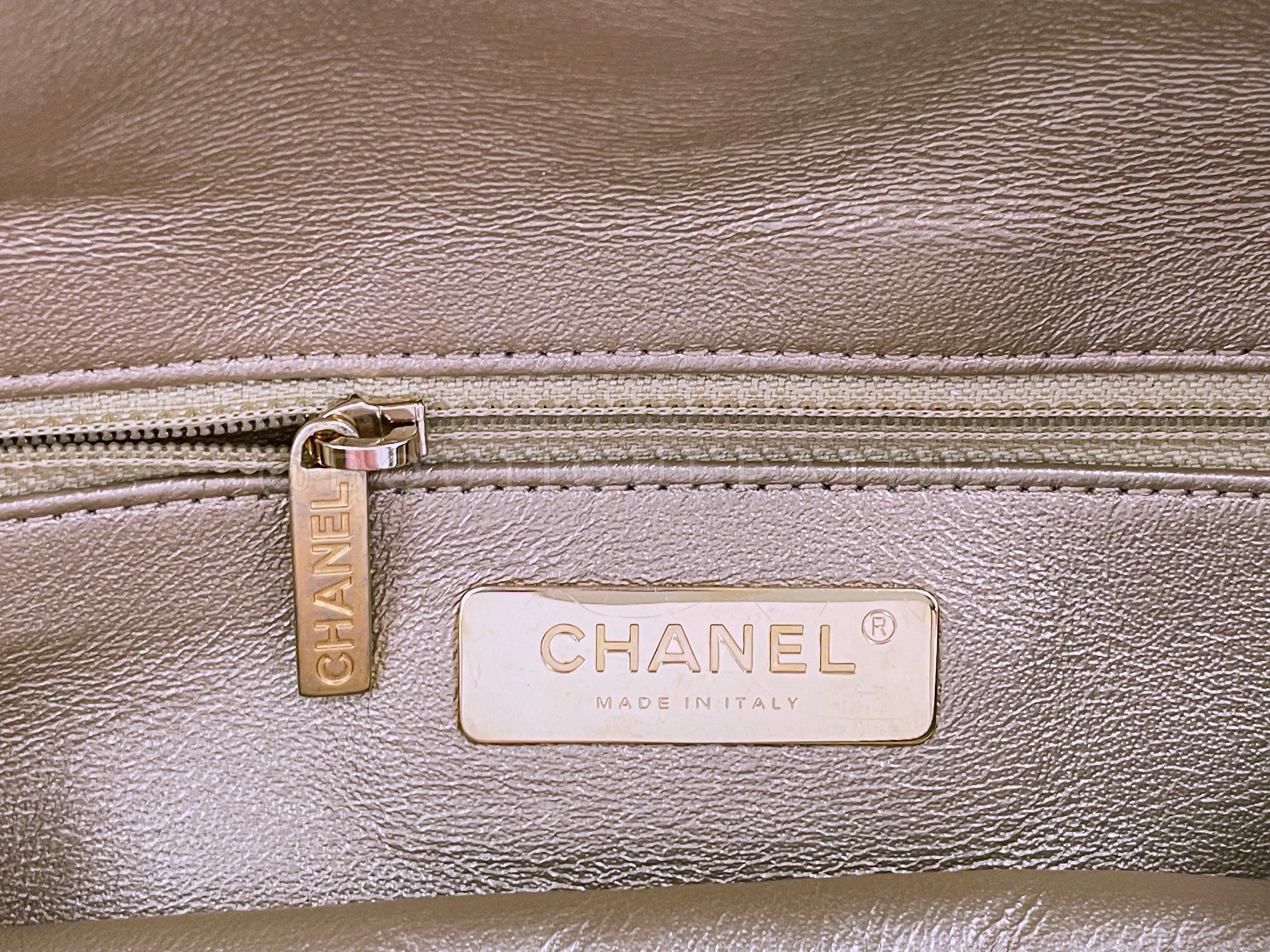 Limited 19A Chanel All About Chains XL Fanny Pack Waist Bag Gold Pearl - Image 9