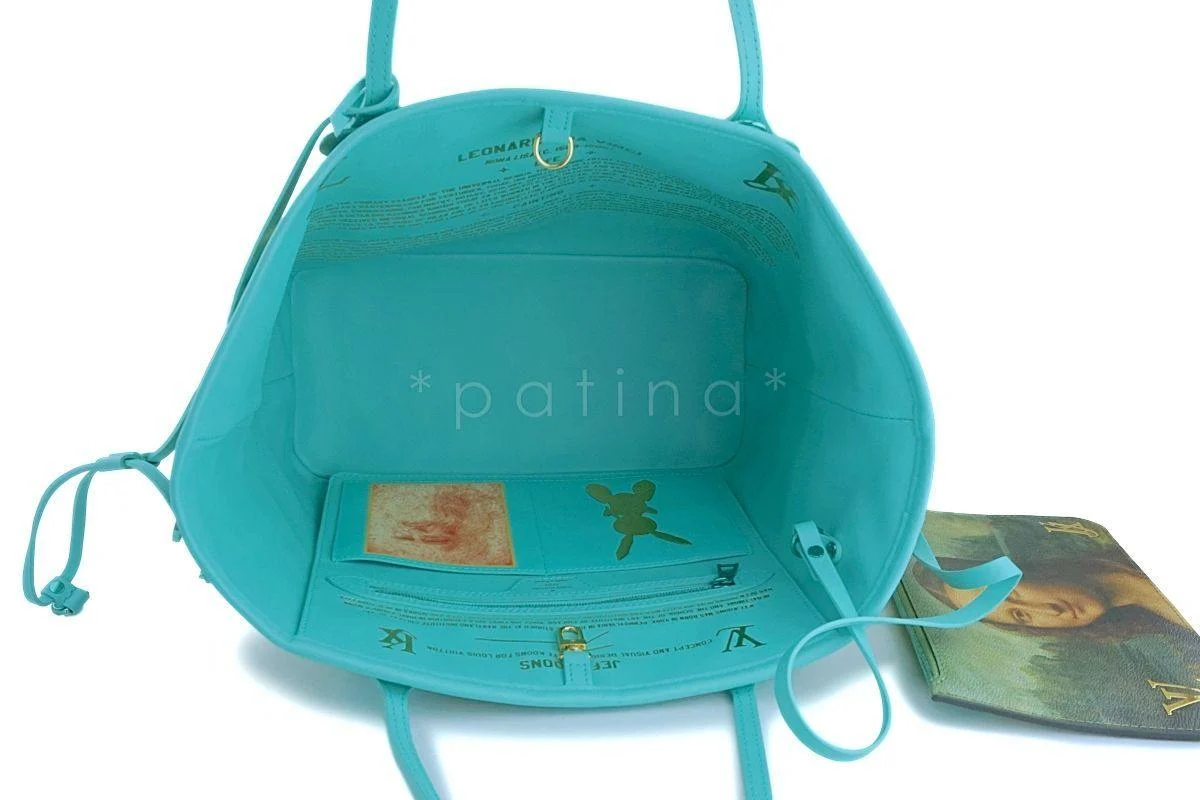 Louis Vuitton Neverfull w Pouch 'Masters' Da Vinci Mona Lisa Jeff Koons Bag 594 - Image 9