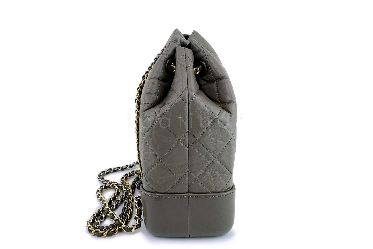 New 18A Chanel Taupe Gray Small Gabrielle Backpack Bag - Image 3