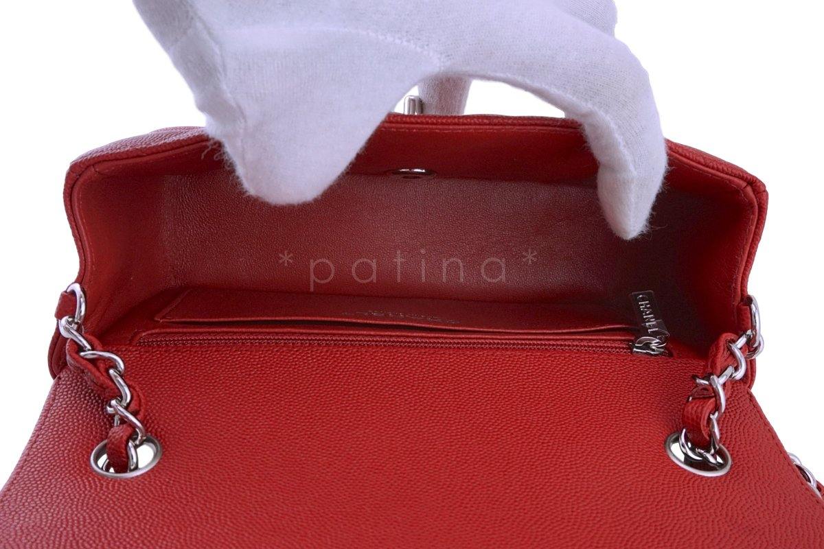 New 18C Chanel Red Classic Quilted Rectangular Mini 2.55 Flap Bag SHW - Image 10