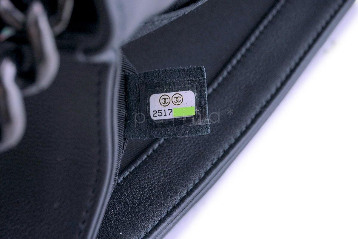 New 18C Chanel So Black Boy Classic Medium Flap Calfskin Bag - Image 12
