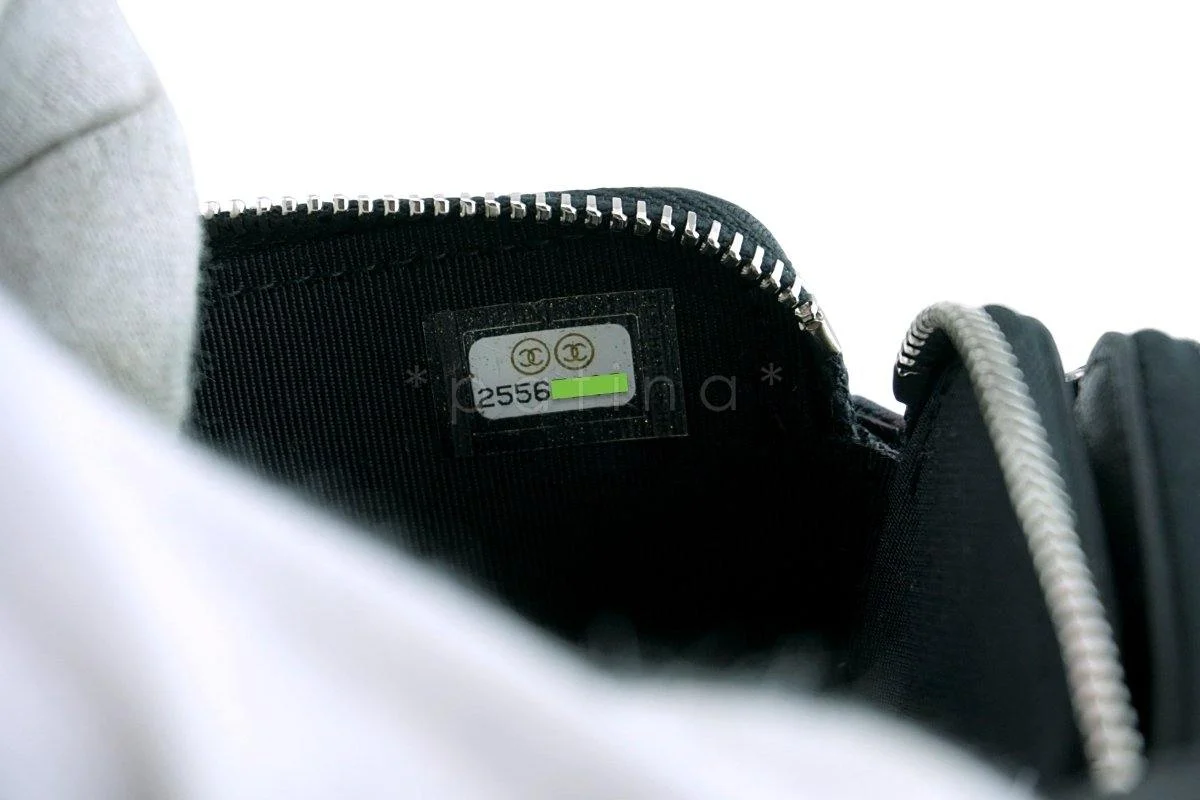 New 18P Chanel Black CC Double Zip Clutch Wallet on Chain WOC Bag - Image 15