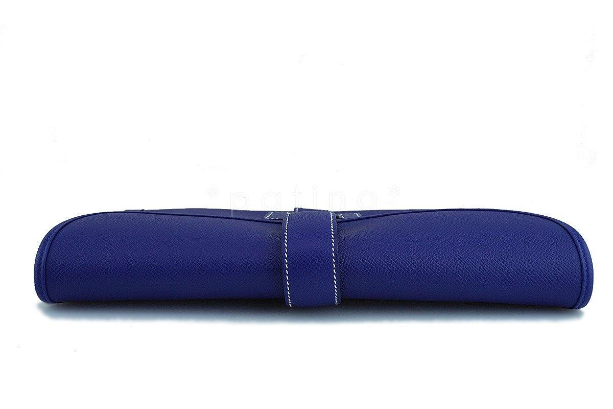 New 2017 Hermes 29cm Electric Blue Jige Clutch Bag NIB - Image 3