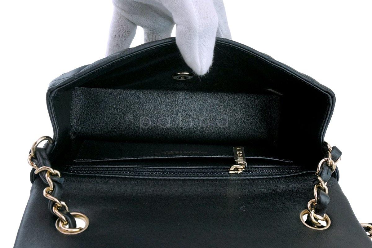New Chanel 18B Black Lambskin Rectangular Mini Flap Bag GHW - Image 10