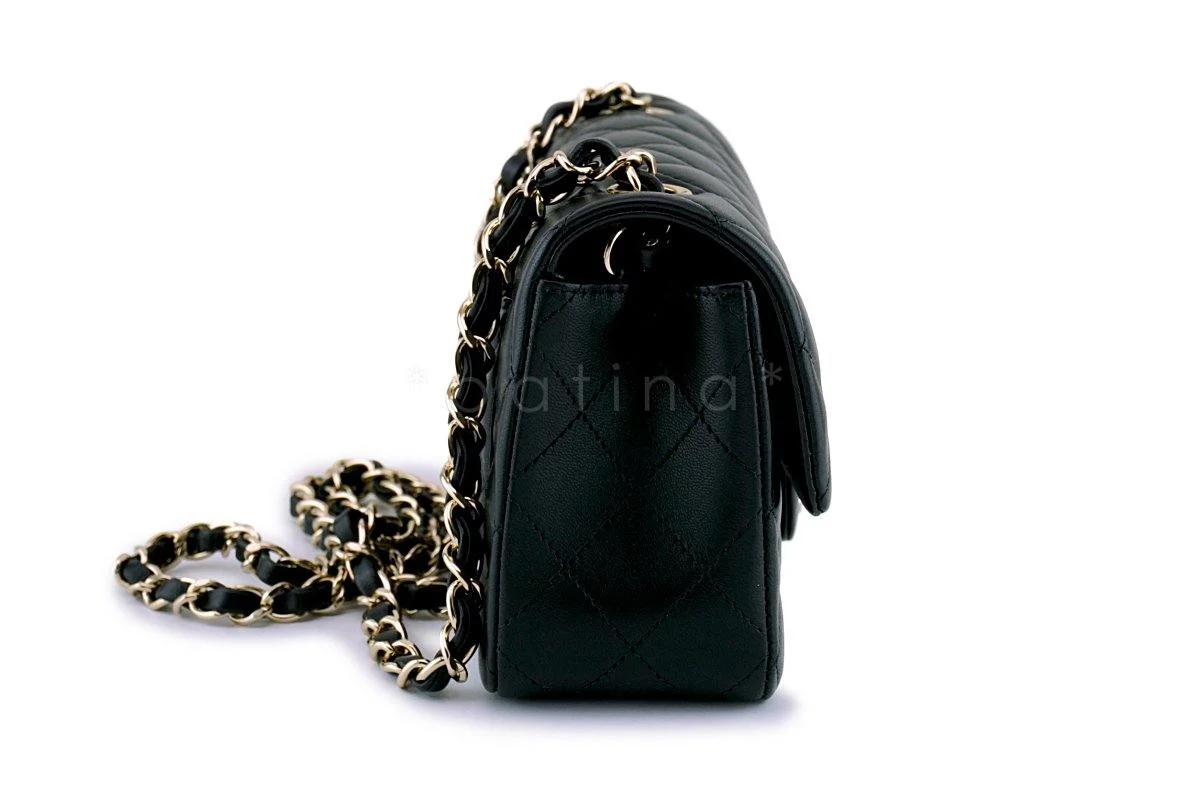 New Chanel 18B Black Lambskin Rectangular Mini Flap Bag GHW - Image 4