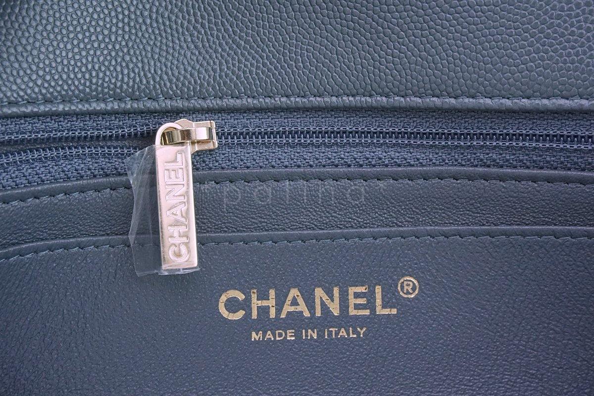 New Chanel 18B Gray Caviar Rectangular Mini Classic Flap Bag GHW - Image 11