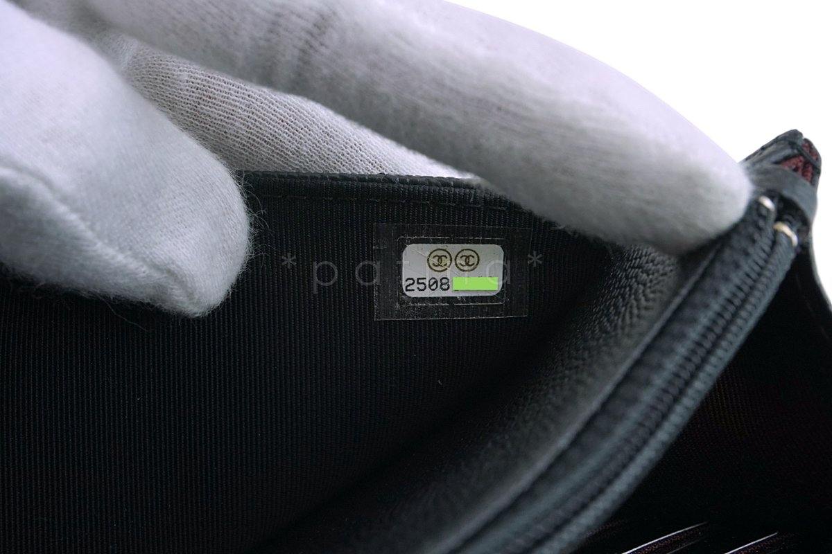 New Chanel Black Caviar Classic Chevron Quilted WOC Wallet on Chain Flap Bag SHW - Image 12