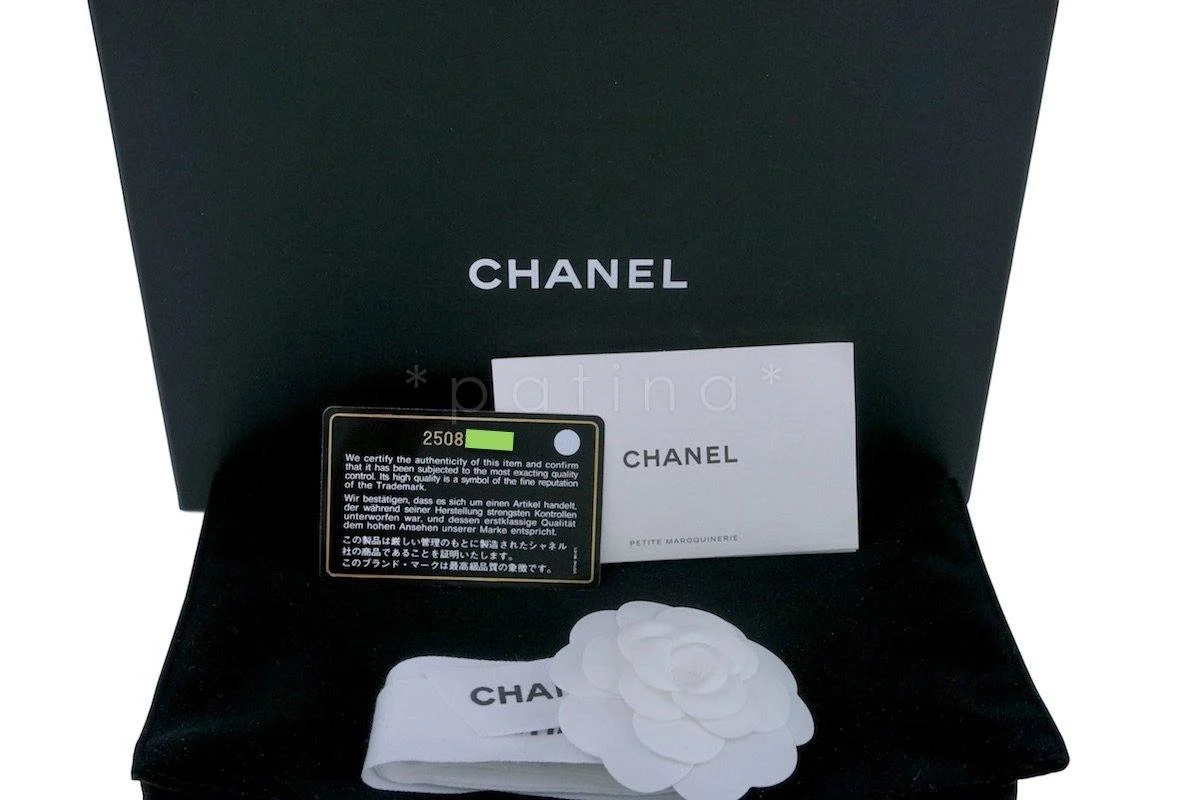 New Chanel Black Caviar Classic Chevron Quilted WOC Wallet on Chain Flap Bag SHW - Image 13