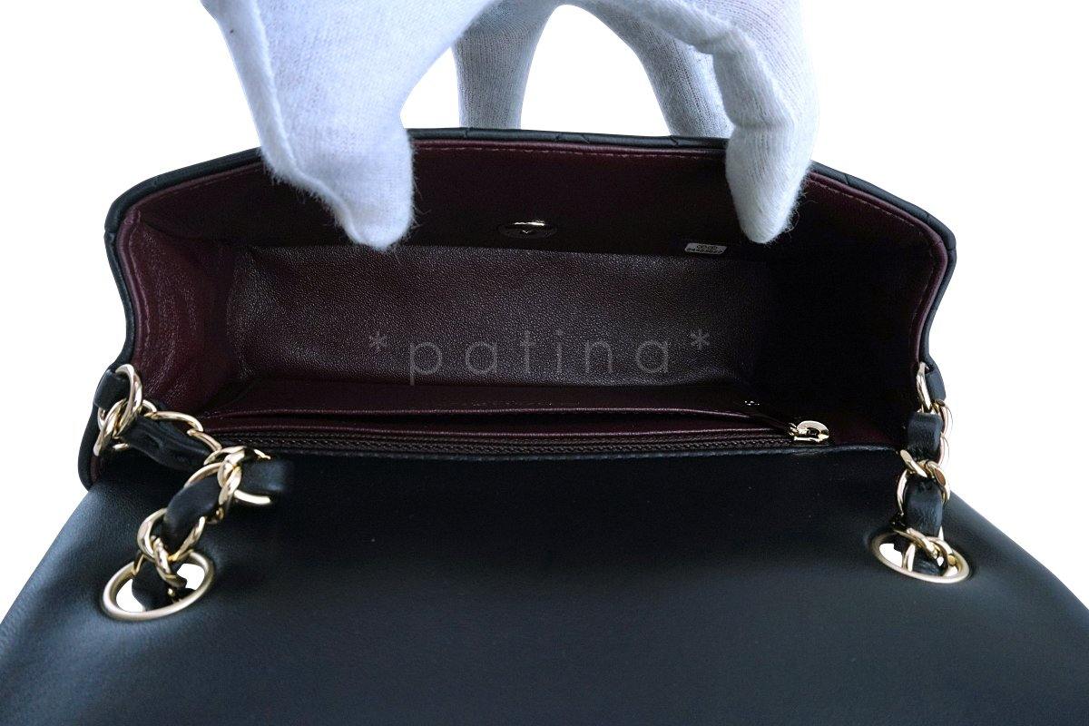 New Chanel Black Chevron Classic Quilted Rectangular Mini 2.55 Flap Bag - Image 10