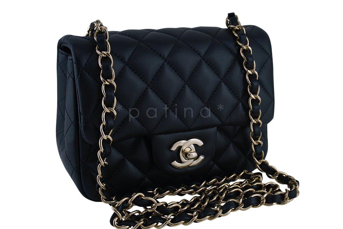 New Chanel Black Classic Quilted Square Mini 2.55 Flap Bag GHW - Image 2