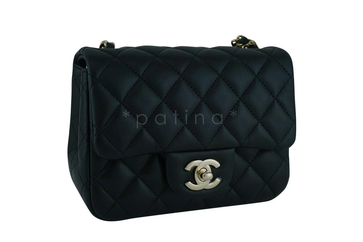 New Chanel Black Classic Quilted Square Mini 2.55 Flap Bag GHW - Image 3