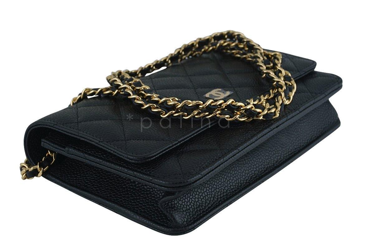 New Chanel Black Classic Quilted WOC Wallet on Chain Flap Bag - Image 7
