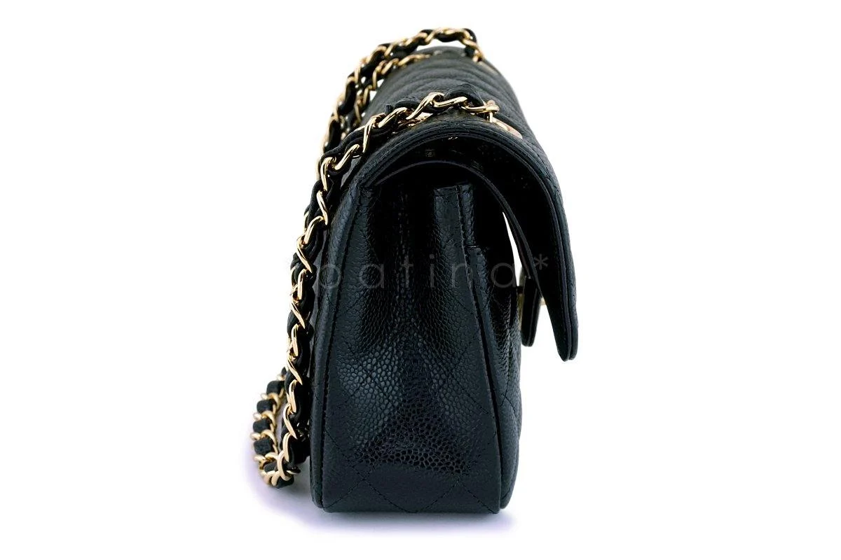 New Chanel Small Caviar Black Classic Double Flap GHW - Image 4