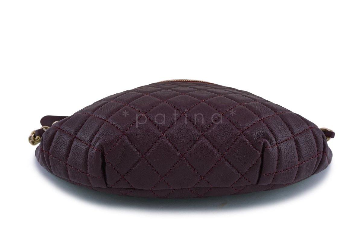 NIB 18K Chanel Plum Burgundy Grained Calf Soft Banane Fanny Pack Waist Bag GHW - Image 4