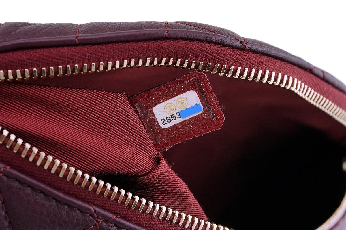 NIB 18K Chanel Plum Burgundy Grained Calf Soft Banane Fanny Pack Waist Bag GHW - Image 9