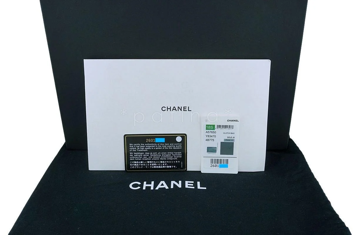 NIB 18S Chanel Iridescent Charcoal Gray Caviar Timeless Classic Clutch Bag GHW - Image 12