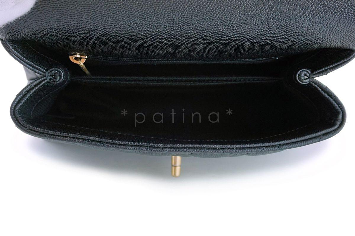 NIB 19A Chanel Black Caviar Coco Handle Mini/Small Flap Bag GHW - Image 11
