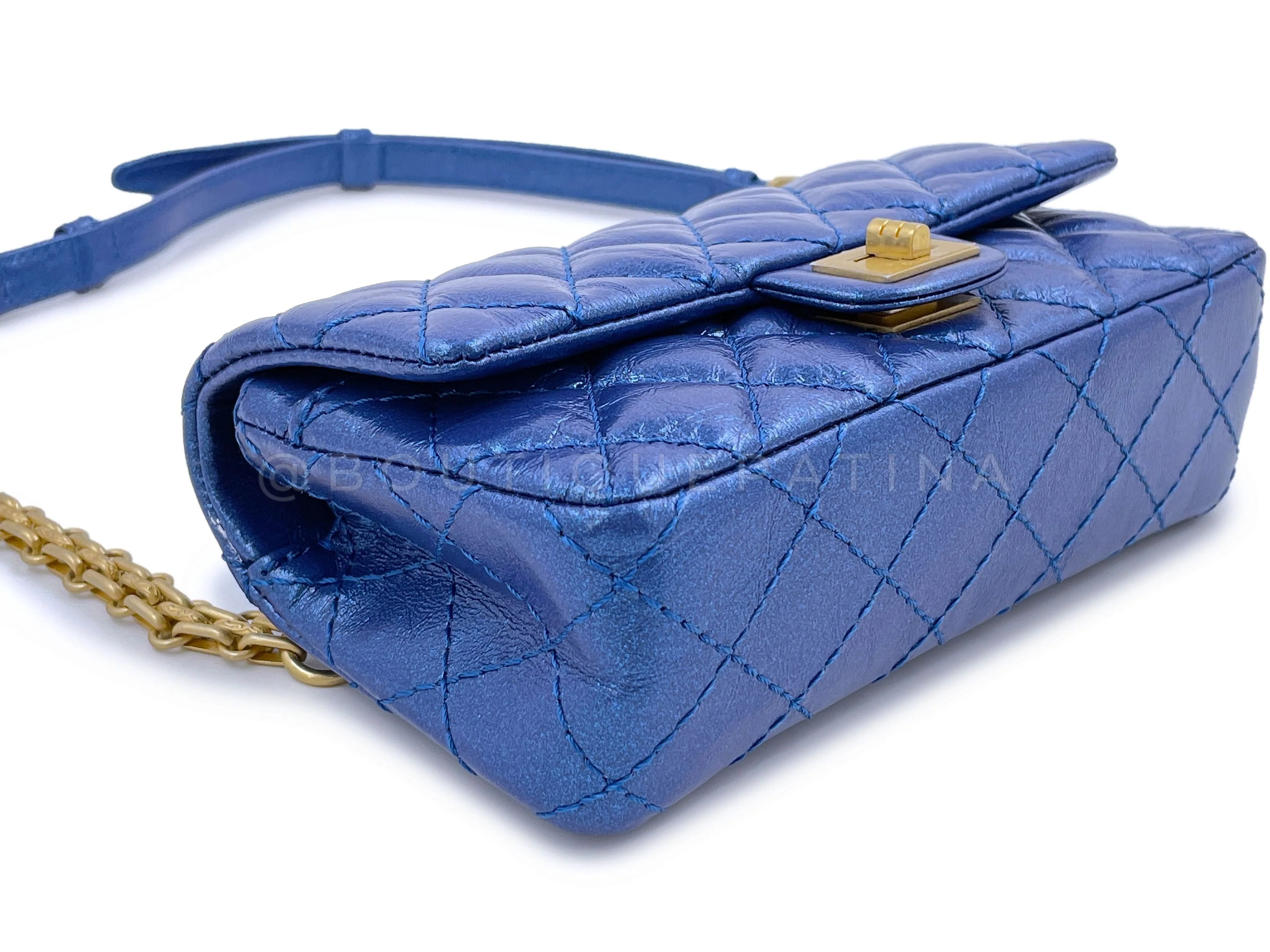 Chanel Fanny Pack 19A Reissue Waist Bag Iridescent Sapphire Blue NIB - Image 7