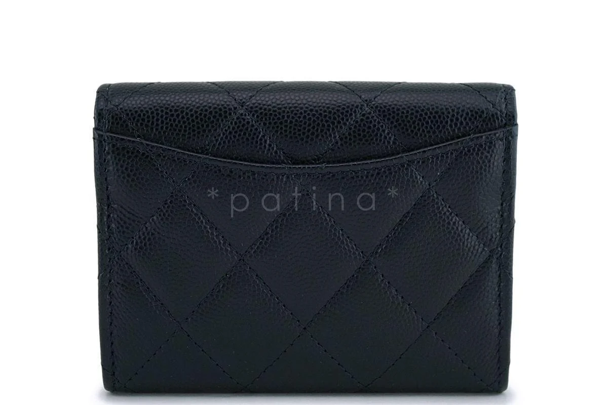 NIB 19B Chanel Black Caviar Classic XL Card Wallet Case GHW - Image 3