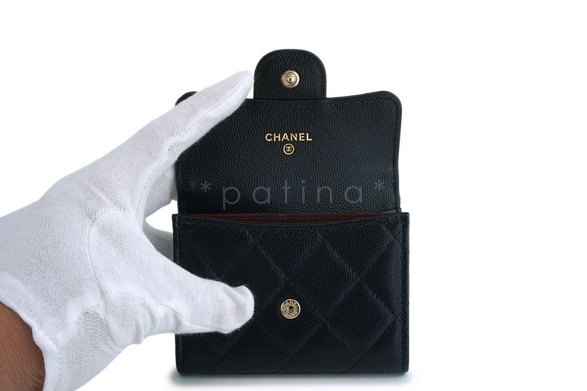 NIB 19B Chanel Black Caviar Classic XL Card Wallet Case GHW - Image 5