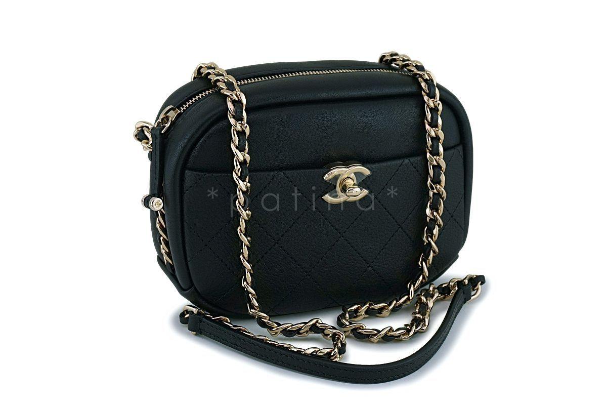 NIB 19C Chanel Black Calfskin Mini Camera Crossbody Bag GHW - Image 2
