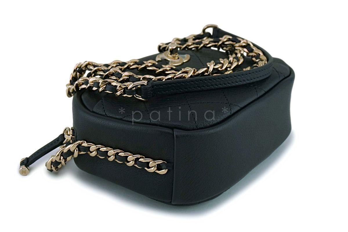 NIB 19C Chanel Black Calfskin Mini Camera Crossbody Bag GHW - Image 7