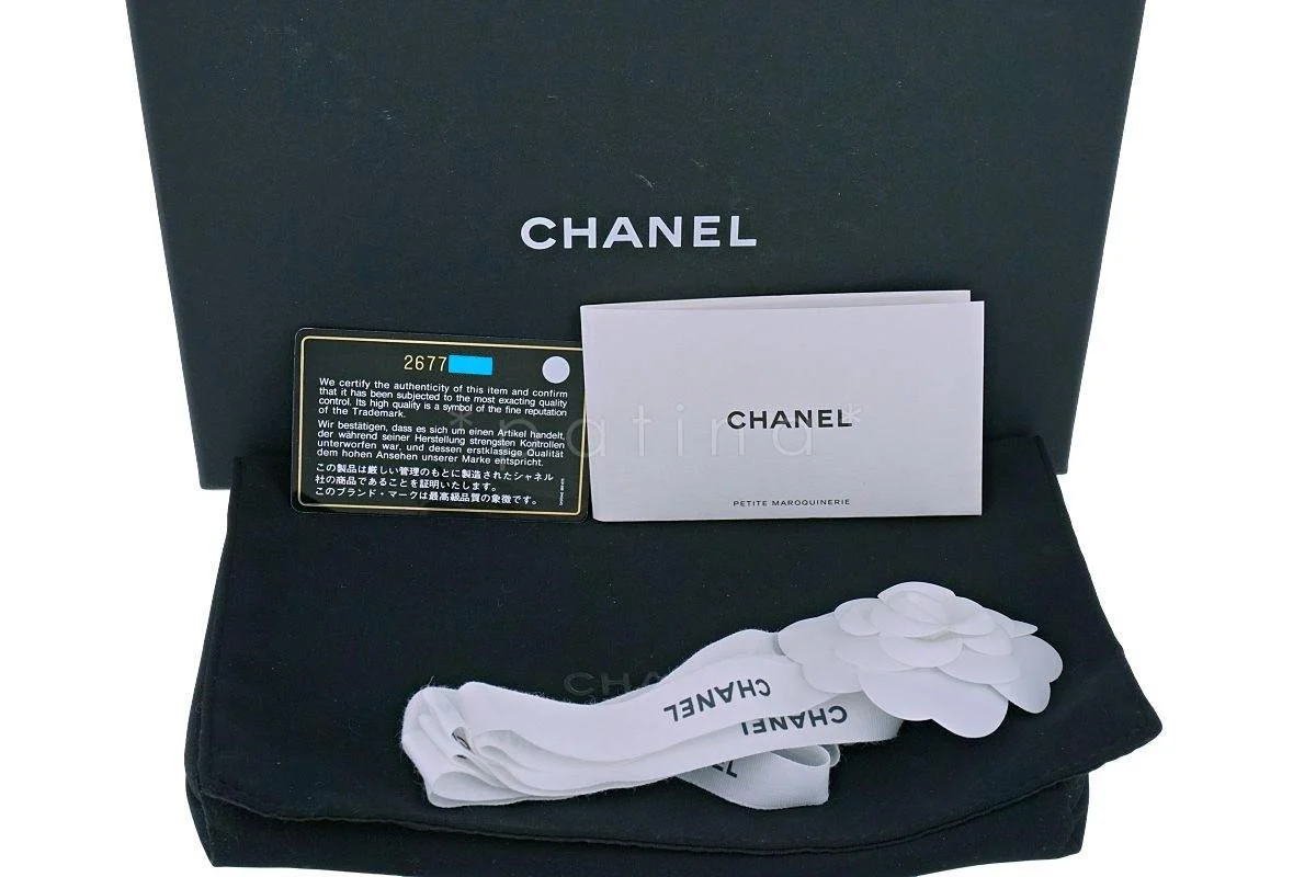 NIB 19C Chanel Black Chevron Classic Trendy CC Wallet on Chain WOC GHW - Image 14